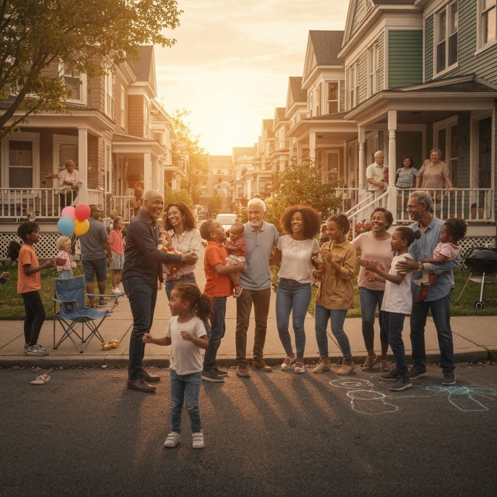 Joyful neighborhood celebration